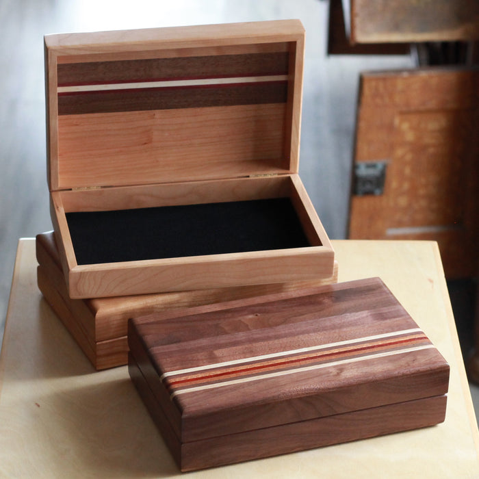 Handmade Solid Wood Hinged Box | 10" x 6 1/2"