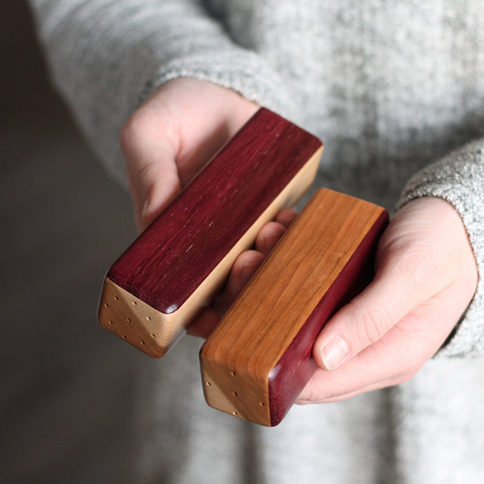 Handmade Two-Tone Wooden Salt + Pepper Shakers image 5