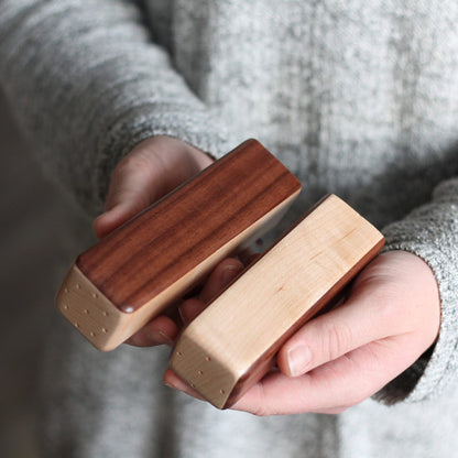 Handmade Two-Tone Wooden Salt + Pepper Shakers image 7