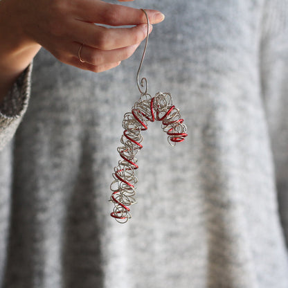Handmade Wire Candy Cane Ornament image 0