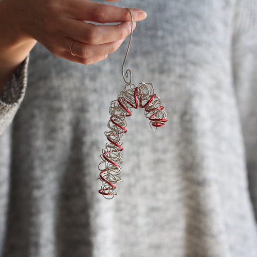 Handmade Wire Candy Cane Ornament image 0