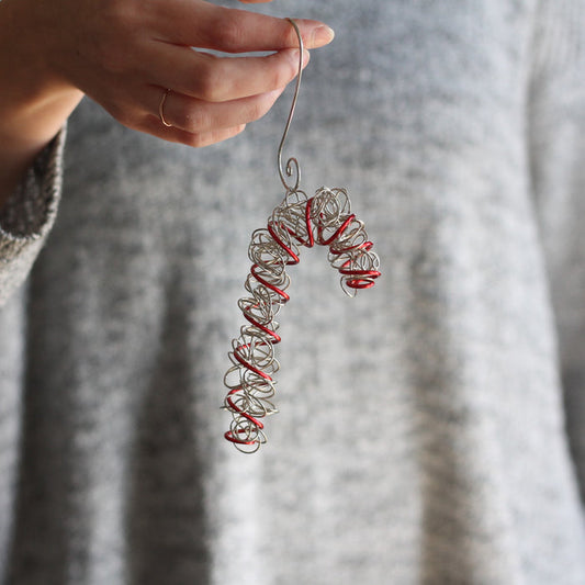 Handmade Wire Candy Cane Ornament image 0