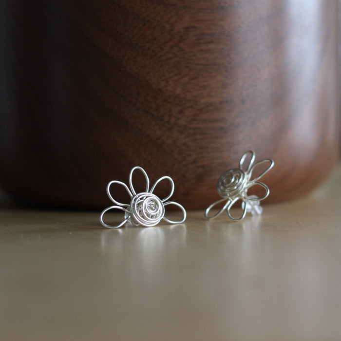 Handmade Wire Earrings | Posy Studs image 0