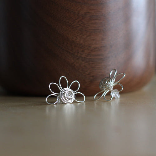 Handmade Wire Earrings | Posy Studs image 0