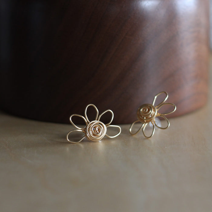 Handmade Wire Earrings | Posy Studs image 1