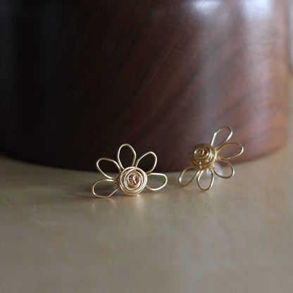 Handmade Wire Earrings | Posy Studs image 1