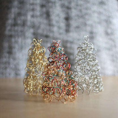 Handmade Wire Mini Christmas Trees | 3 Colors image 0
