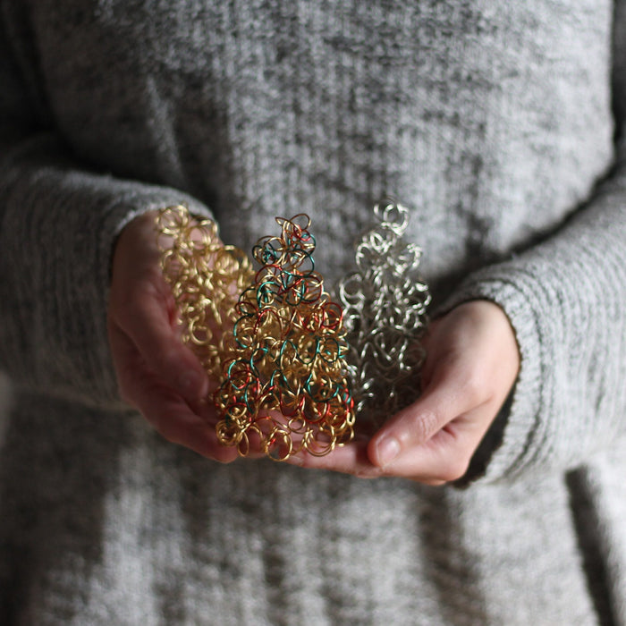 Handmade Wire Mini Christmas Trees | 3 Colors image 1