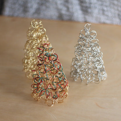 Handmade Wire Mini Christmas Trees | 3 Colors image 5