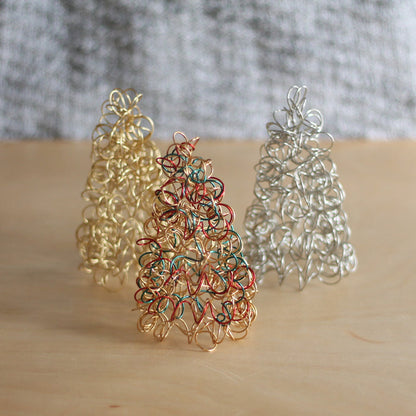 Handmade Wire Mini Christmas Trees | 3 Colors image 6