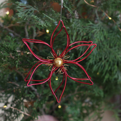 Handmade Wire Poinsettia Ornament image 1