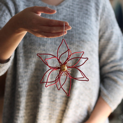 Handmade Wire Poinsettia Ornament image 2
