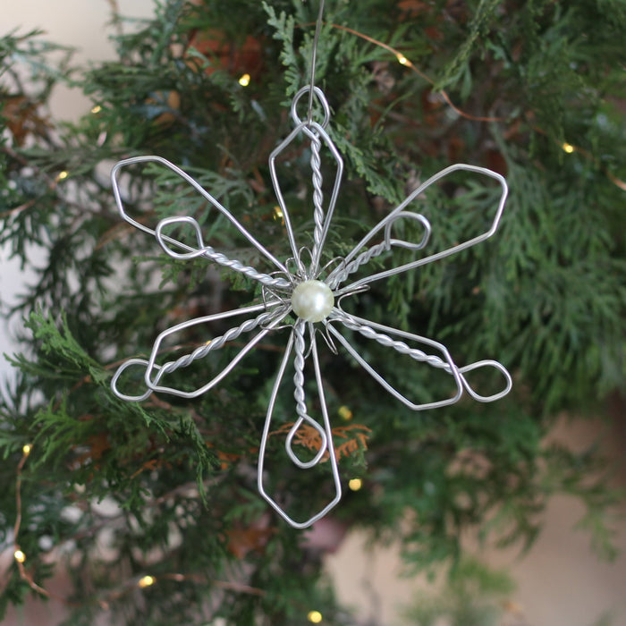 Handmade Wire Snowflake Ornaments image 1