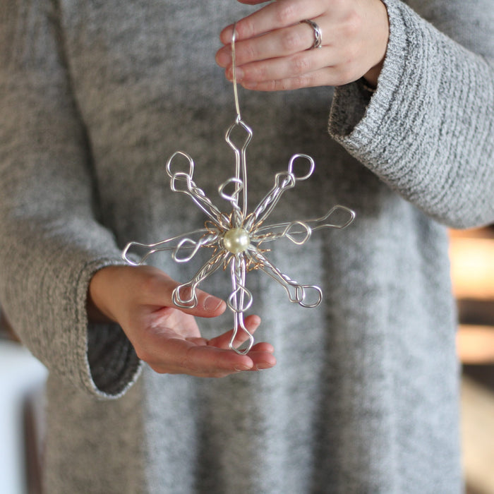 Handmade Wire Snowflake Ornaments image 5