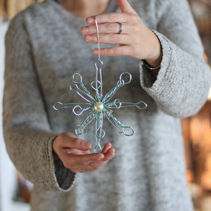 Handmade Wire Snowflake Ornaments image 6