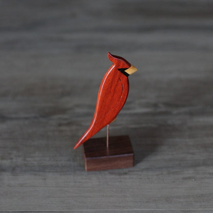 Handmade Wooden Birds Figure | Cardinal & Goldfinch