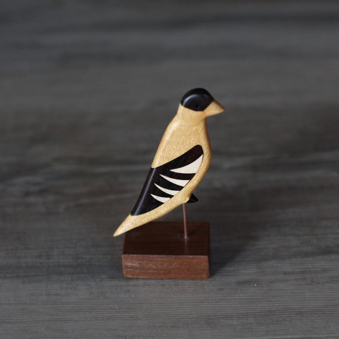 Handmade Wooden Birds Figure | Cardinal & Goldfinch