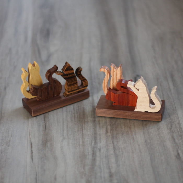 Handmade Wooden Cats Figurine image 7