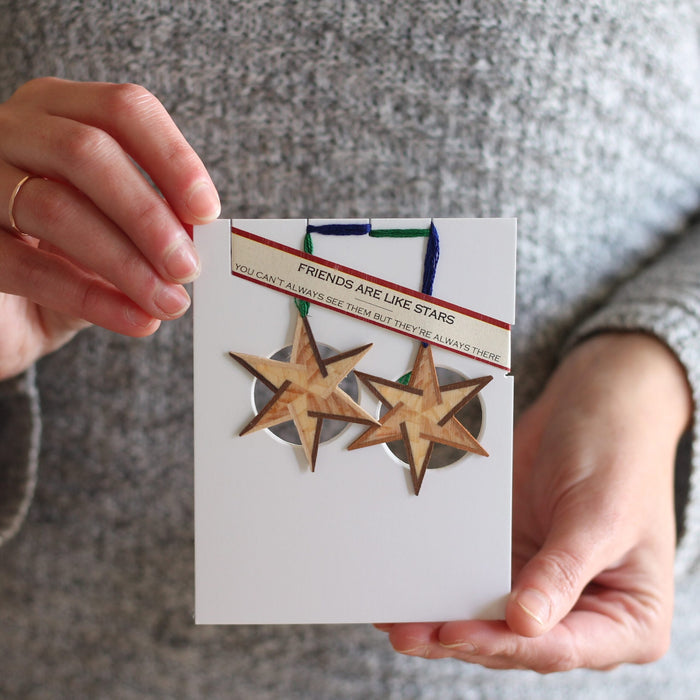 Handmade Wooden Christmas Ornaments | Translucent Friendship Stars image 4