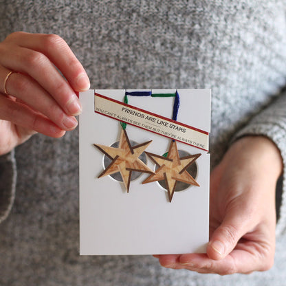 Handmade Wooden Christmas Ornaments | Translucent Friendship Stars image 4