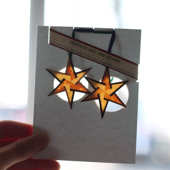 Handmade Wooden Christmas Ornaments | Translucent Friendship Stars image 5