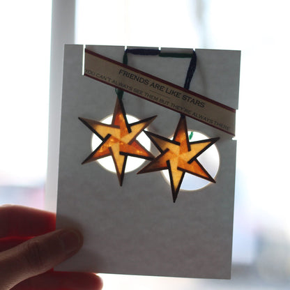Handmade Wooden Christmas Ornaments | Translucent Friendship Stars image 5
