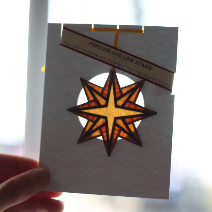Handmade Wooden Christmas Ornaments | Translucent Friendship Stars image 7
