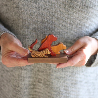 Handmade Wooden Dogs Figurine image 0