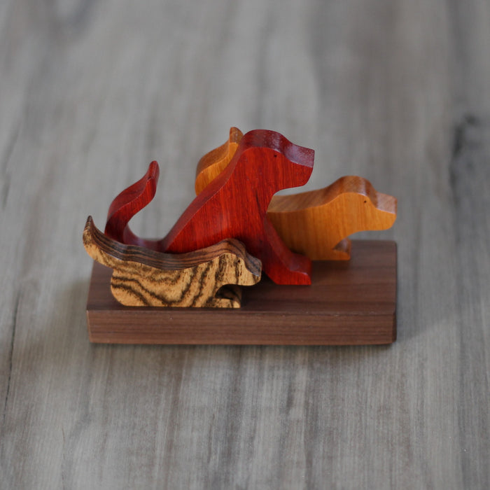 Handmade Wooden Dogs Figurine image 1