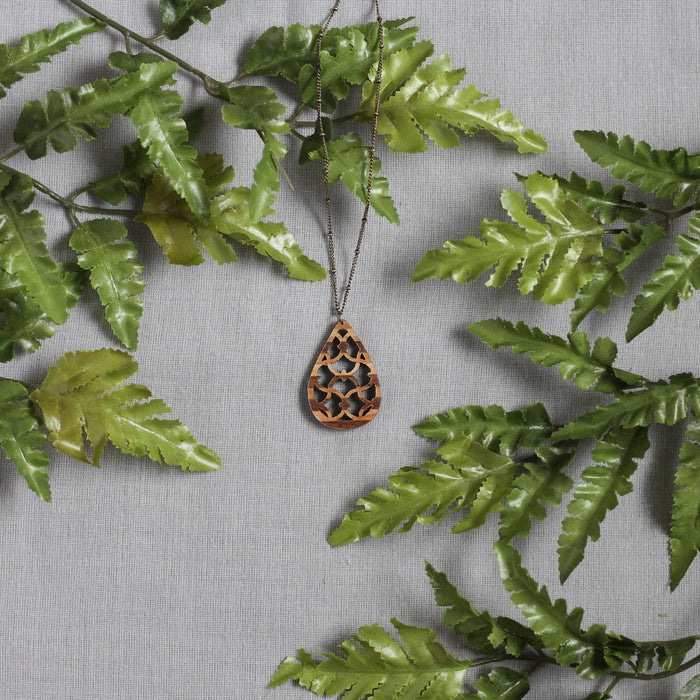 Handmade Wooden Jewelry | Fern Necklace image 1
