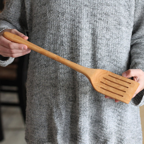 Handmade Wooden Kitchen Utensils | Large Slotted Spatula Turner