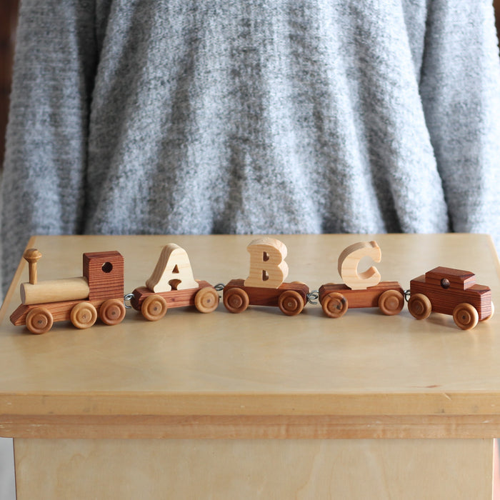Handmade Wooden Letter Train | Customizable image 0