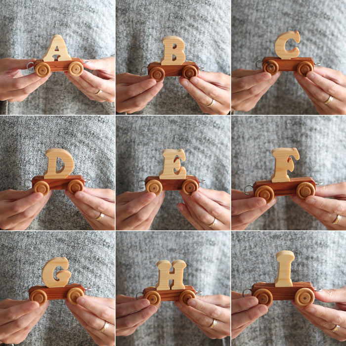Handmade Wooden Letter Train | Customizable image 1