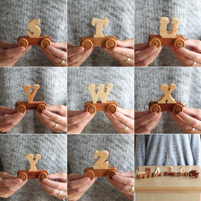 Handmade Wooden Letter Train | Customizable image 5