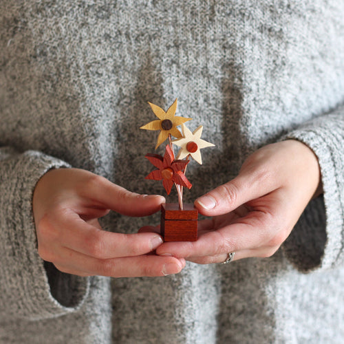 Handmade Wooden Mini Flower Bouquets