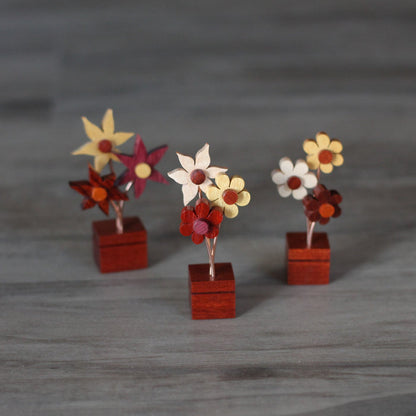 Handmade Wooden Mini Flower Bouquets