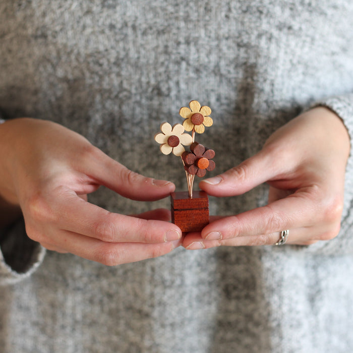Handmade Wooden Mini Flower Bouquets