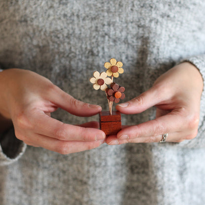 Handmade Wooden Mini Flower Bouquets