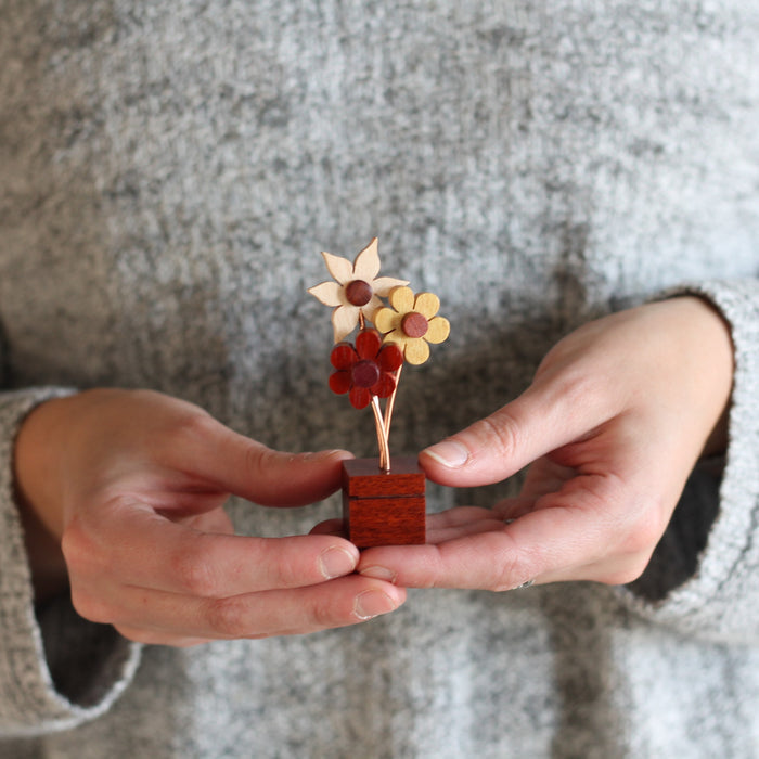 Handmade Wooden Mini Flower Bouquets