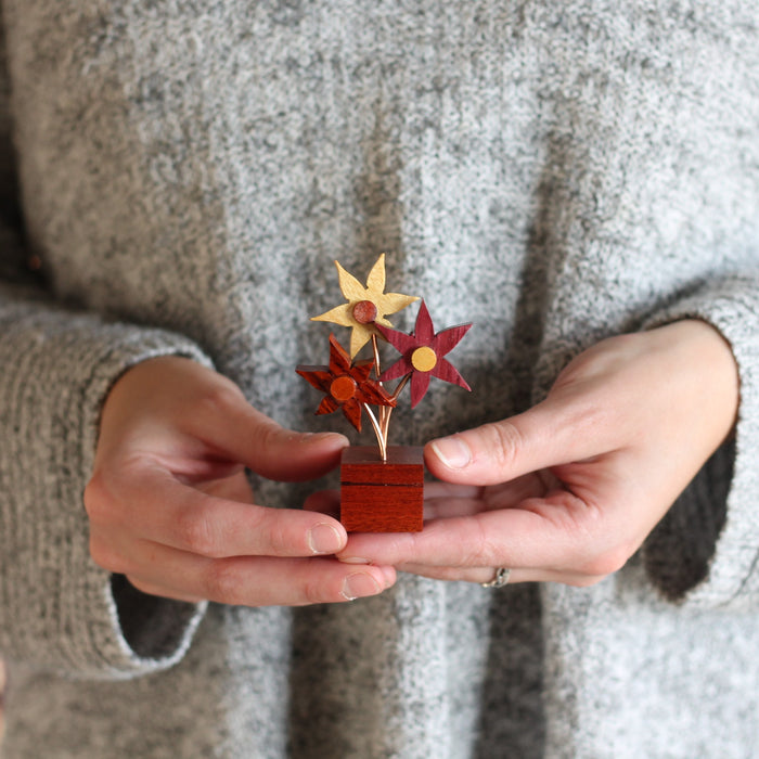 Handmade Wooden Mini Flower Bouquets