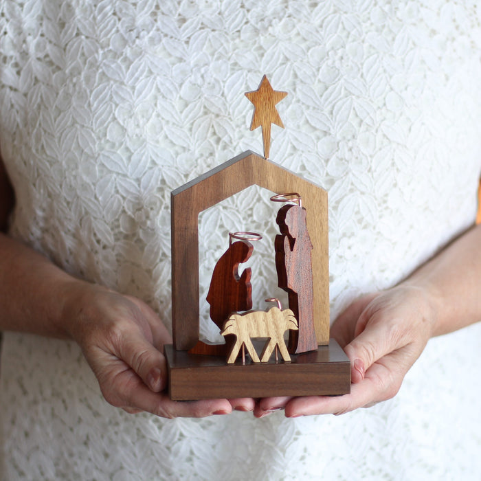 Handmade Wooden Nativity image 1