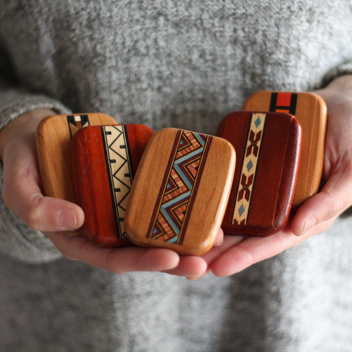 Handmade Wooden Pocket Mirror image 0