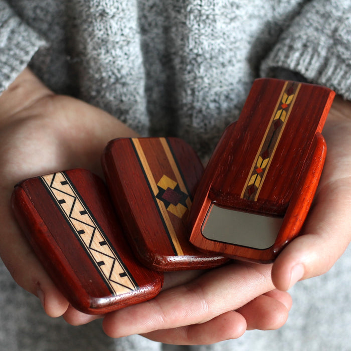 Handmade Wooden Pocket Mirror image 1
