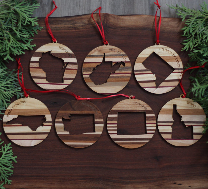 Handmade Wooden State Outline Ornaments | All 50 States image 2
