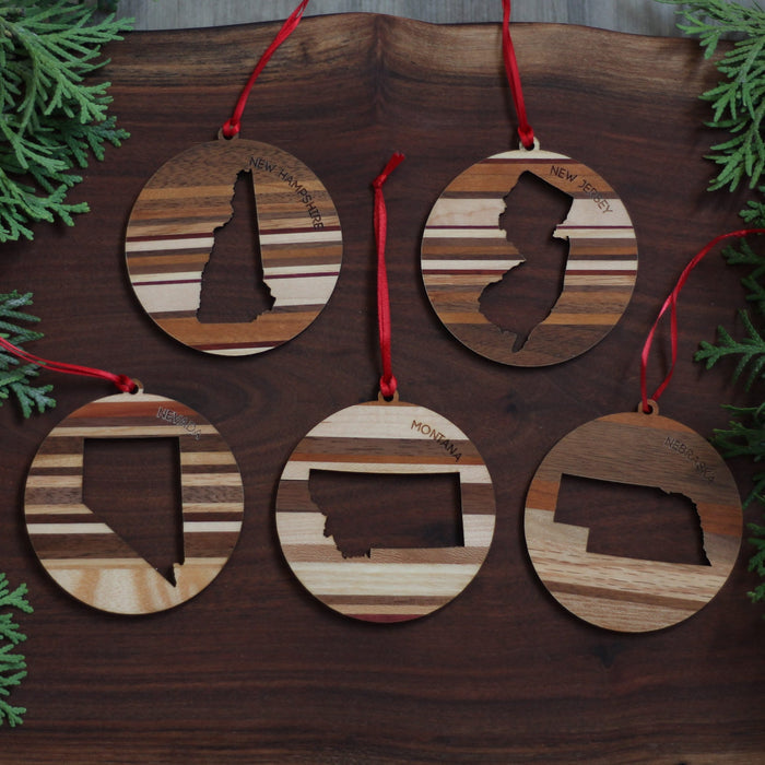 Handmade Wooden State Outline Ornaments | All 50 States image 3