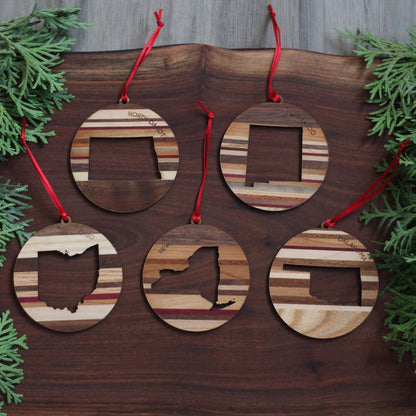 Handmade Wooden State Outline Ornaments | All 50 States image 4