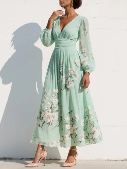 Hélène · Midi Dress with Floral Embroidery