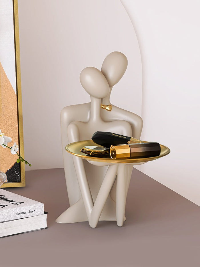 Modern home decoration key storage ornament with hooks and compartments for organizing keys and small accessories