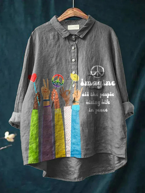 Indie | Women's Bohemian Peace Print Shirt