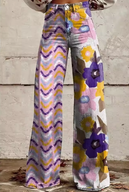 Isadora - Boho Pants with Flowers